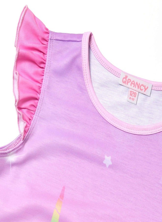 QPANCY Unicorn Nightgown for Girls 8 9 Nightdress Summer Sleep Dresses Cotton Nighty - Image 4