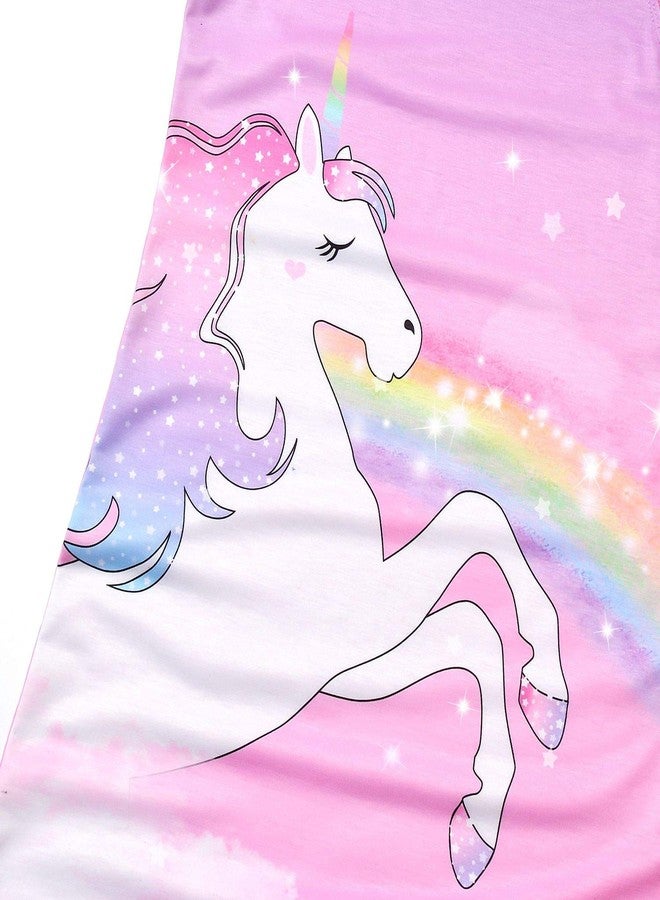 QPANCY Unicorn Nightgown for Girls 8 9 Nightdress Summer Sleep Dresses Cotton Nighty - Image 3