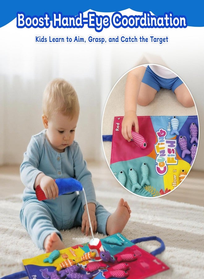 MASSRT Montessori Toys for 1 Year Old, Cloth Fishing Game for Babies 6-18 Months, Soft Learning Toy with Stacking Cups, Fine Motor Skills & Color Recognition for Boys & Girls - Image 4