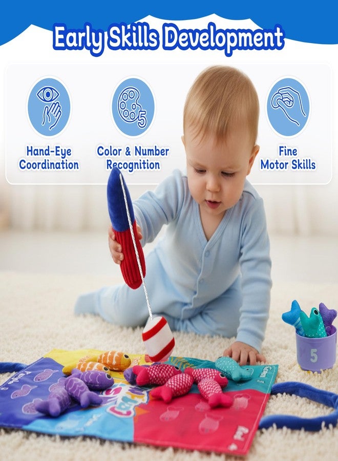 MASSRT Montessori Toys for 1 Year Old, Cloth Fishing Game for Babies 6-18 Months, Soft Learning Toy with Stacking Cups, Fine Motor Skills & Color Recognition for Boys & Girls - Image 3