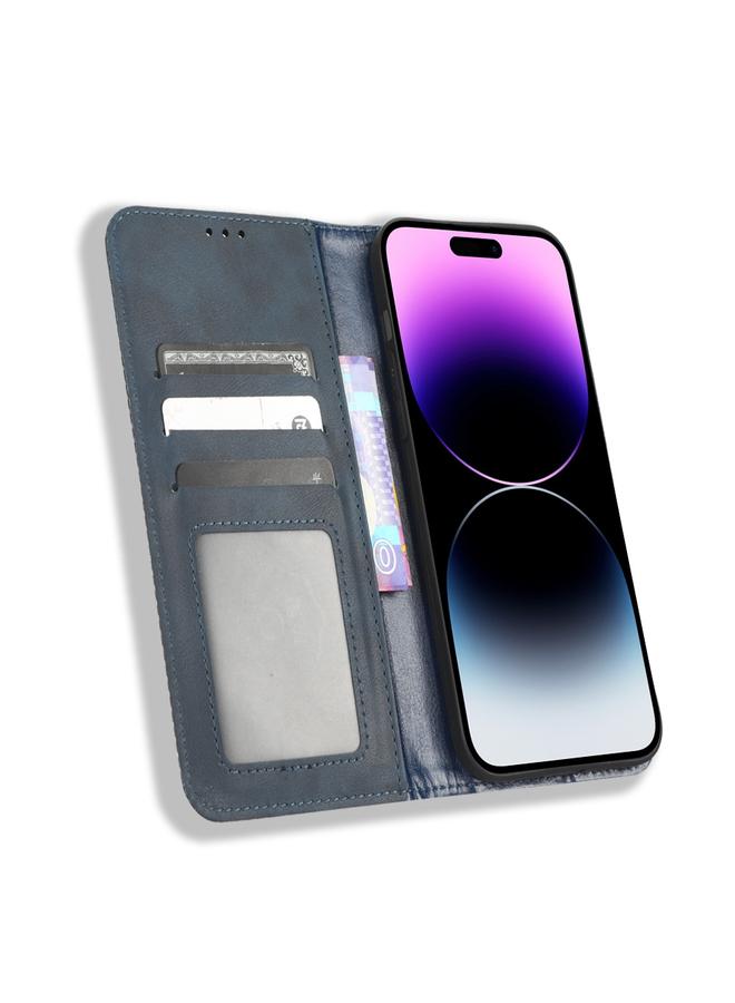 S-TOP Case For iPhone 14 Pro Magnetic Buckle Retro Texture Leather Phone Case - Image 3