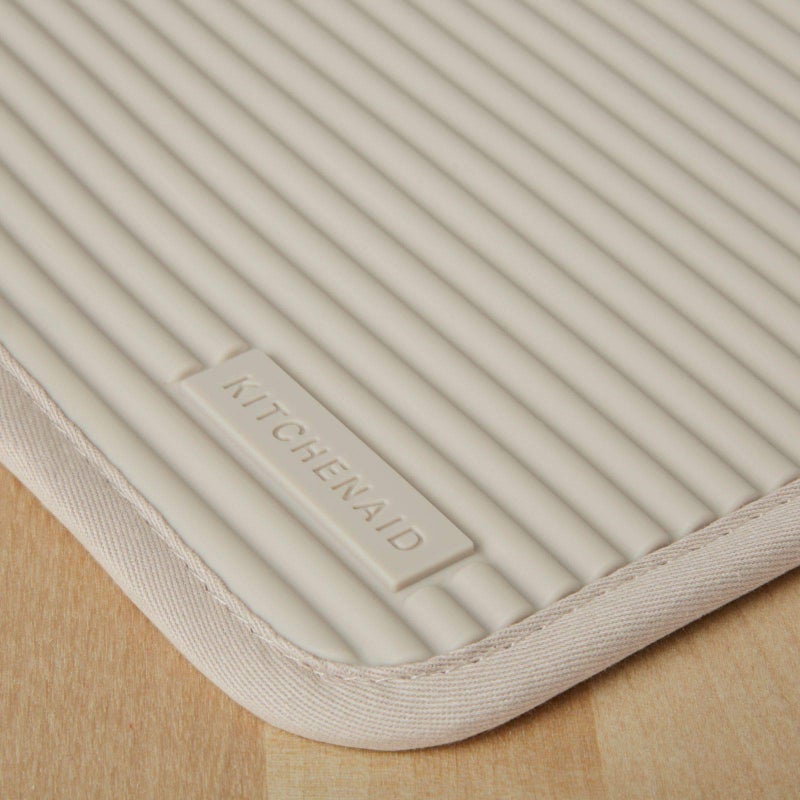 KitchenAid Ribbed Soft Silicone Pot Holder 2-Pack Set, Milkshake Tan, 7"x9" - Image 2