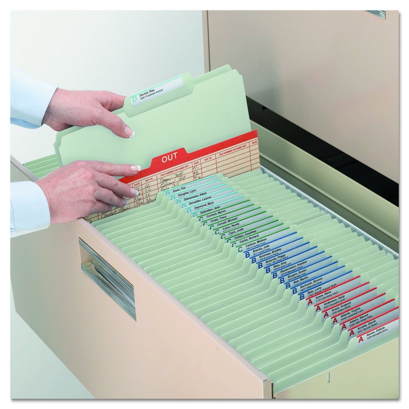 Smead Pressboard File Folder, 1/3-Cut Tab, 2" Expansion, Legal Size, Gray/Green, 25 per Box (18234) - Image 2