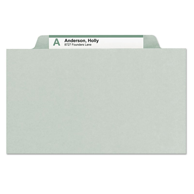 Smead Pressboard File Folder, 1/3-Cut Tab, 2" Expansion, Legal Size, Gray/Green, 25 per Box (18234) - Image 5