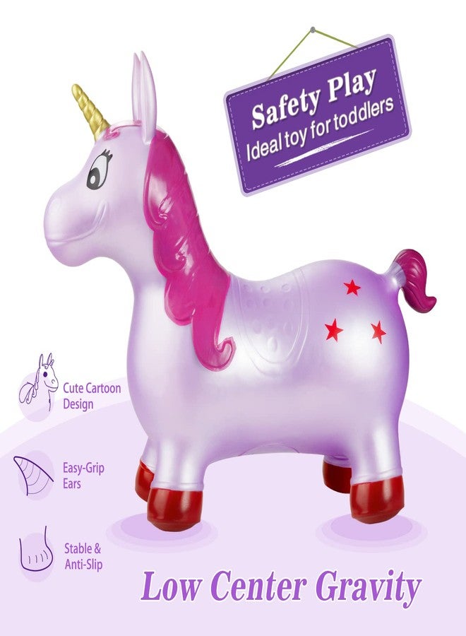 INPANY Unicorn Hopper, Horse Hopper, Bouncy Inflatable Animal Ride-on Toy for Children, Boys and Girls, Toddlers (Pump Included) - Image 3