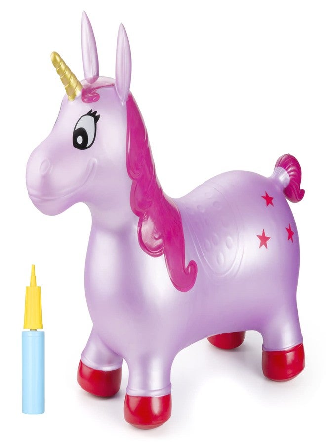 INPANY Unicorn Hopper, Horse Hopper, Bouncy Inflatable Animal Ride-on Toy for Children, Boys and Girls, Toddlers (Pump Included) - Image 1
