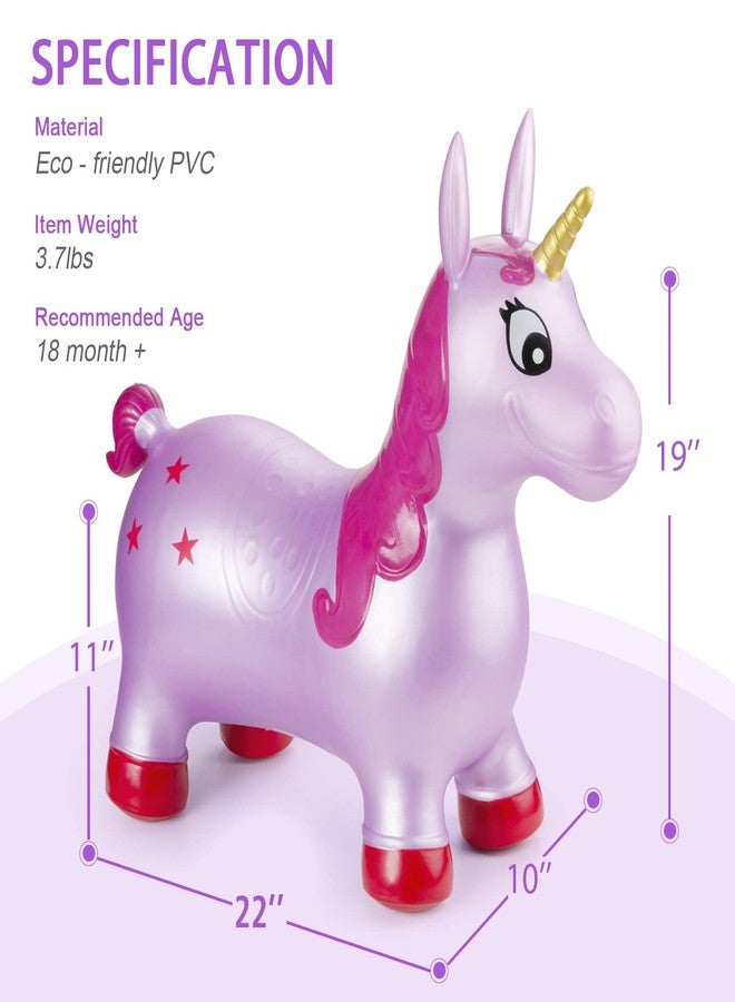 INPANY Unicorn Hopper, Horse Hopper, Bouncy Inflatable Animal Ride-on Toy for Children, Boys and Girls, Toddlers (Pump Included) - Image 4