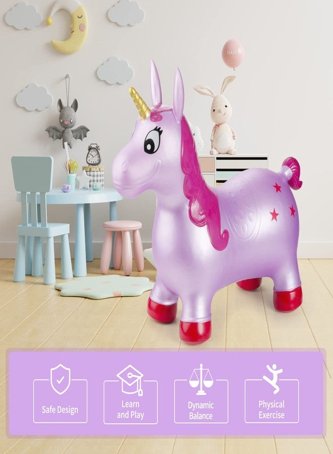 INPANY Unicorn Hopper, Horse Hopper, Bouncy Inflatable Animal Ride-on Toy for Children, Boys and Girls, Toddlers (Pump Included) - Image 5