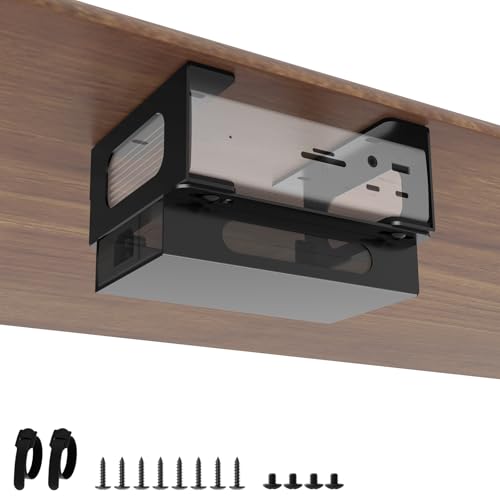 Bedycoon Metal Under Desk Mount Compatible with CalDigit TS4/ TS3 Plus/ TS5 Dock+ Power Bricks Adjustable Under Desk Holder for Thunderbolt 4/3/5 Docking Station Mounting Bracket with Cable Ties and Screws - Image 1