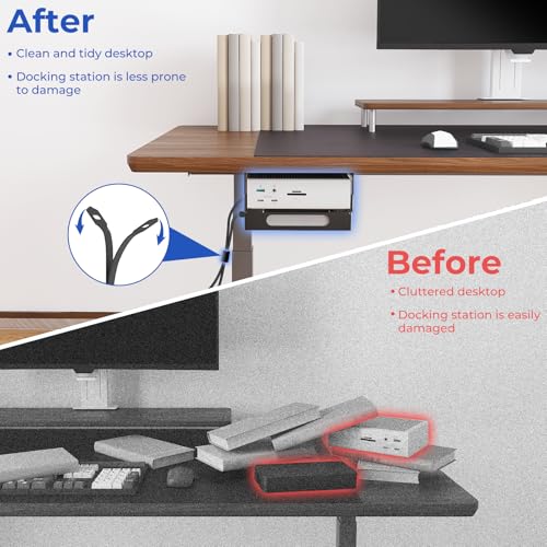 Bedycoon Metal Under Desk Mount Compatible with CalDigit TS4/ TS3 Plus/ TS5 Dock+ Power Bricks Adjustable Under Desk Holder for Thunderbolt 4/3/5 Docking Station Mounting Bracket with Cable Ties and Screws - Image 5