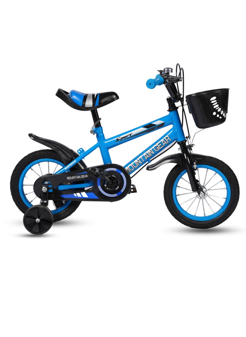 MG - Children's Bicycle For 3-5 Years Old Kids Bike, 14 Inch Cycle, High Carbon Steel Frame,  Adjustable Seat, Smooth Bearings, Safe and Stable, Blue - Image 1