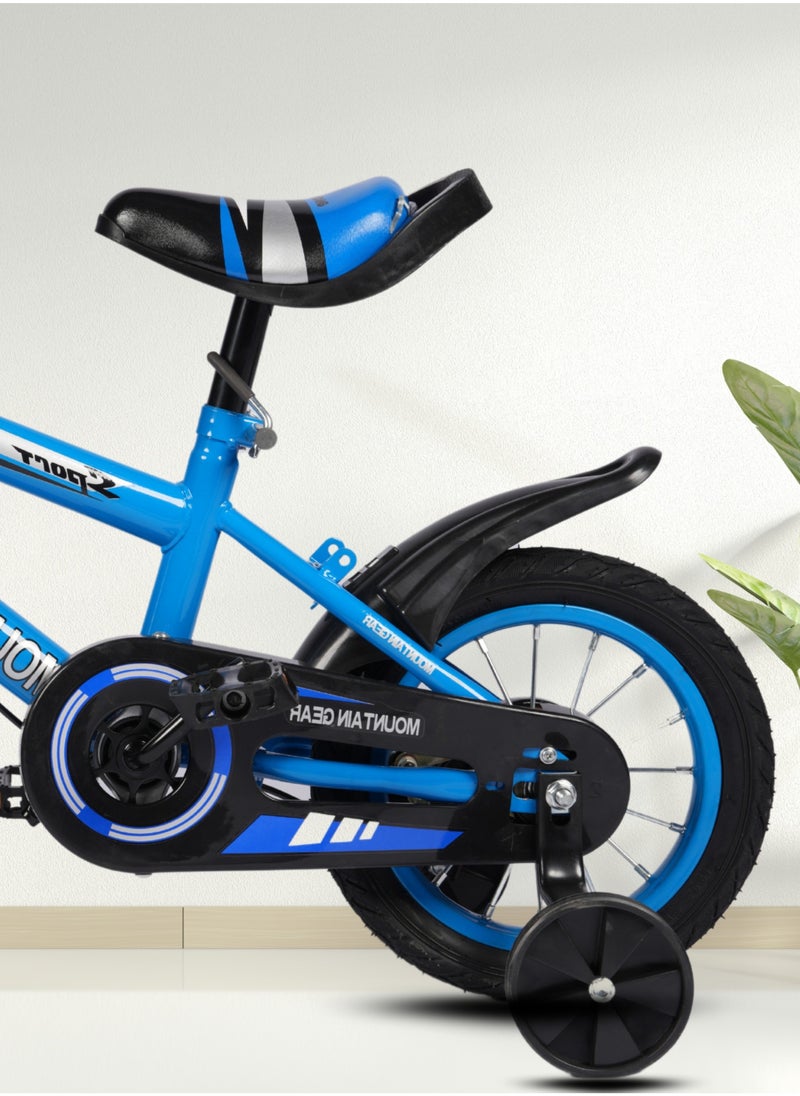 MG - Children's Bicycle For 3-5 Years Old Kids Bike, 14 Inch Cycle, High Carbon Steel Frame,  Adjustable Seat, Smooth Bearings, Safe and Stable, Blue - Image 1