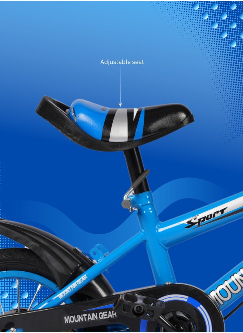MG - Children's Bicycle For 3-5 Years Old Kids Bike, 14 Inch Cycle, High Carbon Steel Frame,  Adjustable Seat, Smooth Bearings, Safe and Stable, Blue - Image 1
