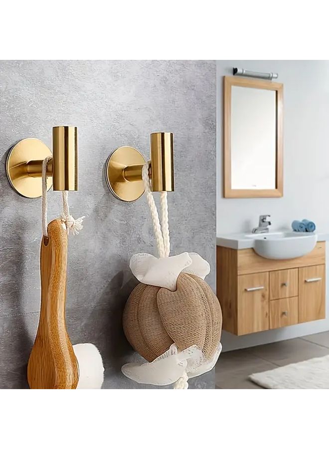 Golden 2 Pack Self Adhesive Towel Hooks Heavy Duty Waterproof Rust Resistant for Bathroom Kitchen Hotel - Image 5