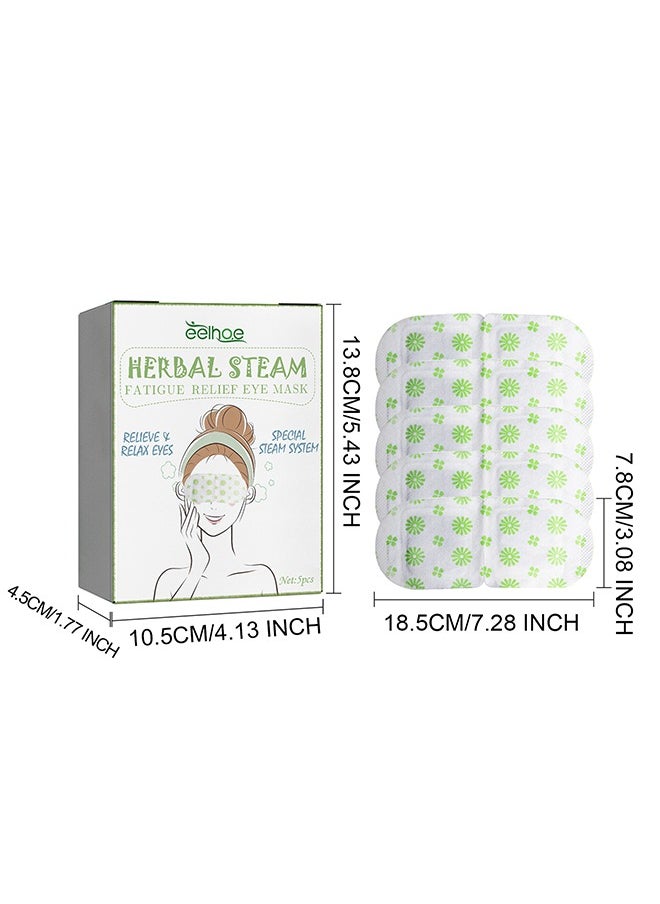 EELHOE - Steam Eye Mask 5 Packs, Herbal Self-Heating Eye Mask, SPA Warm Eye Mask, Disposable Heated Sleep Eye Mask for Dry Eyes, Dark Circles, Puffy Eyes, Puffiness, Relief Stress Eye Fatigue, Migraine - Image 1