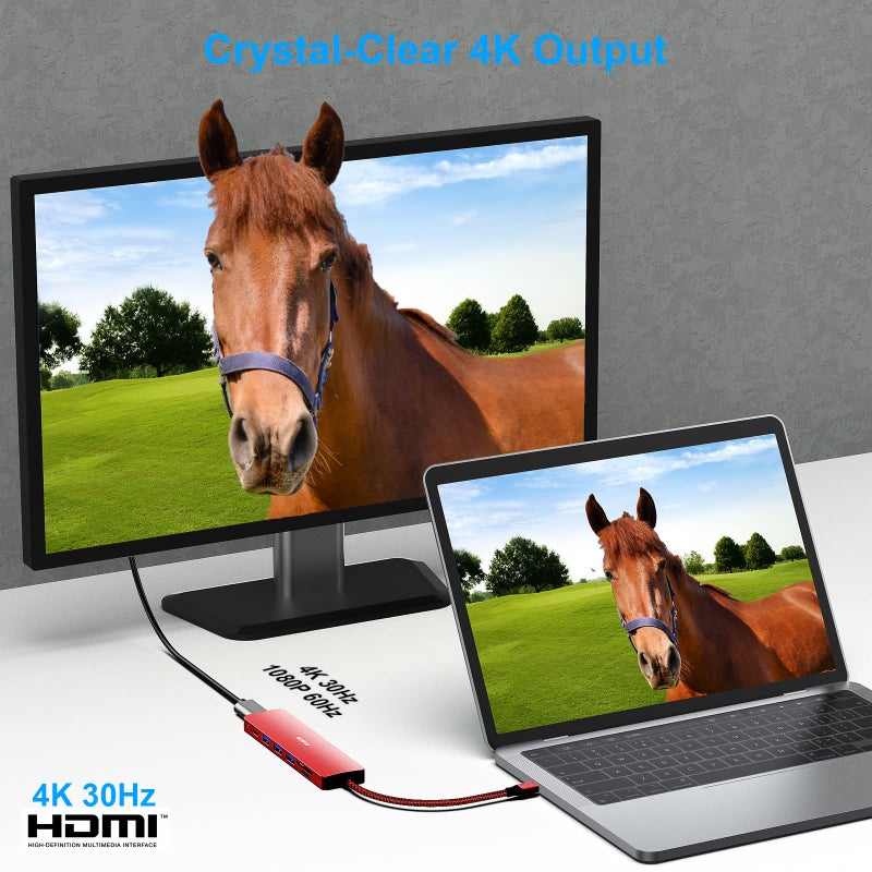 BENFEI USB C HUB 7-in-1, USB-C HUB Multiport Adapter with HDMI (4K @ 60Hz Certified)/100W Power Delivery/3*USB 3.0 5Gbps/SD/TF Card Reader (160MB/s) for iPhone 15 Pro/Max MacBook iPad Pro iMac S23 - Image 3