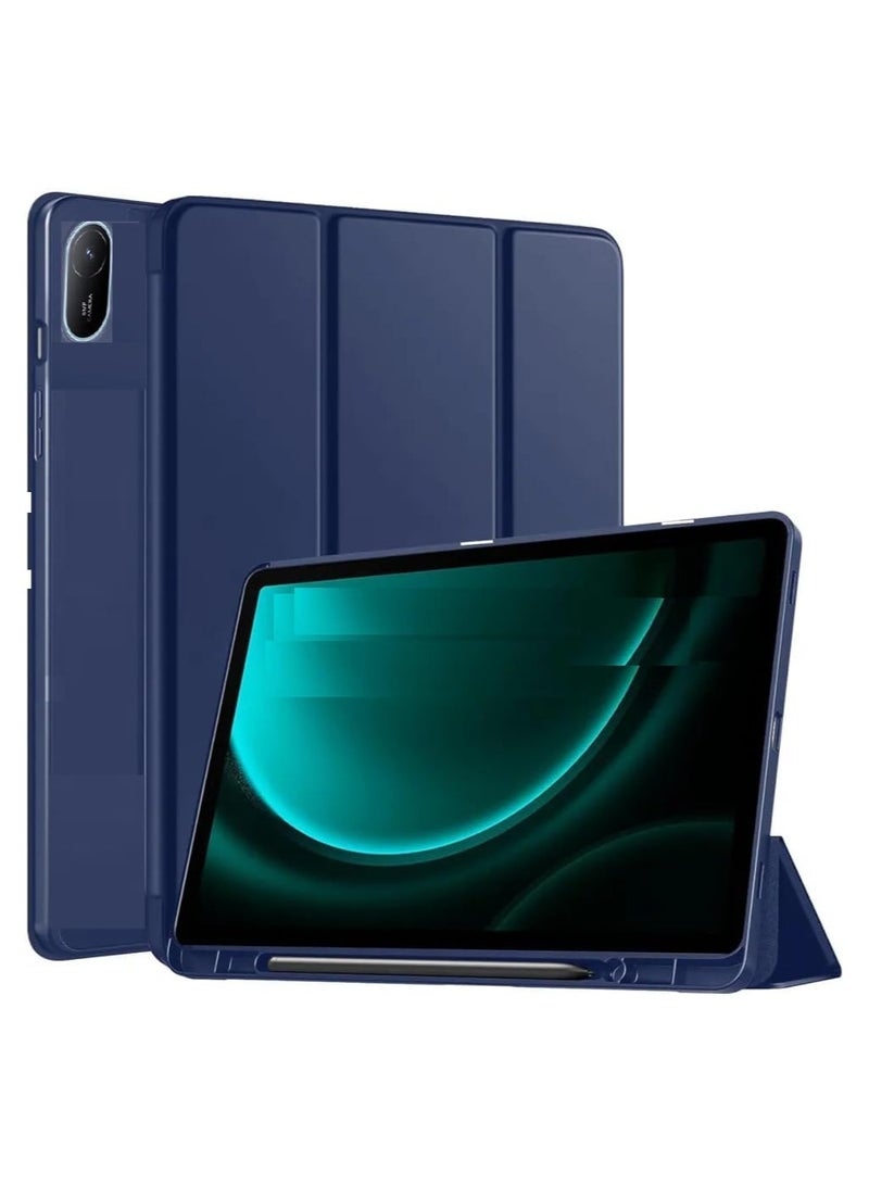 Compatible with Huawei Matepad 11.5 Case Cover 2024 Full Coverage Leather PU Flip Case with Tri-Fold Stand Cover Rugged with Auto Sleep/Wake (Dark Blue, 11.5)