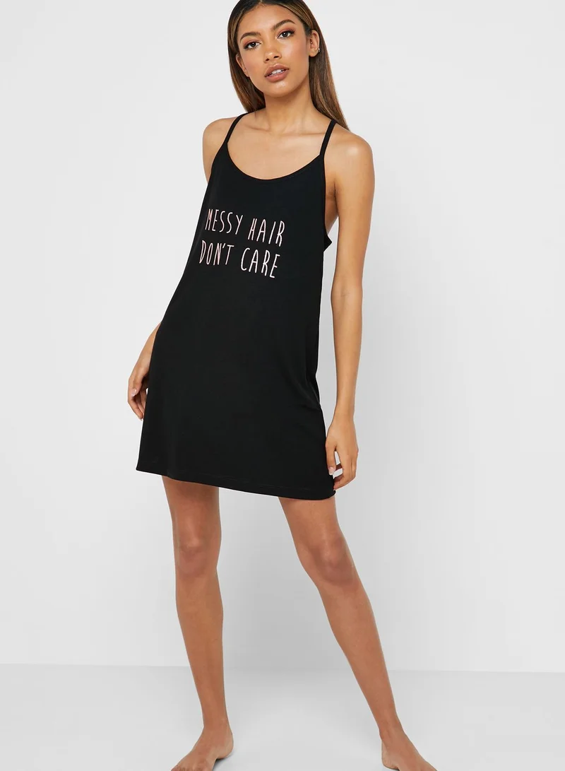 Boux Avenue Slogan Strappy Night Dress