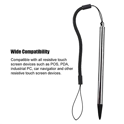 Sanpyl Touch Pen with Spring Rope, Resistive Painting Pen Resistive Hard-tip Pen with Anti-Lost Spring Rope, for POS, PDA, Car Navigator(Silver) - Image 4