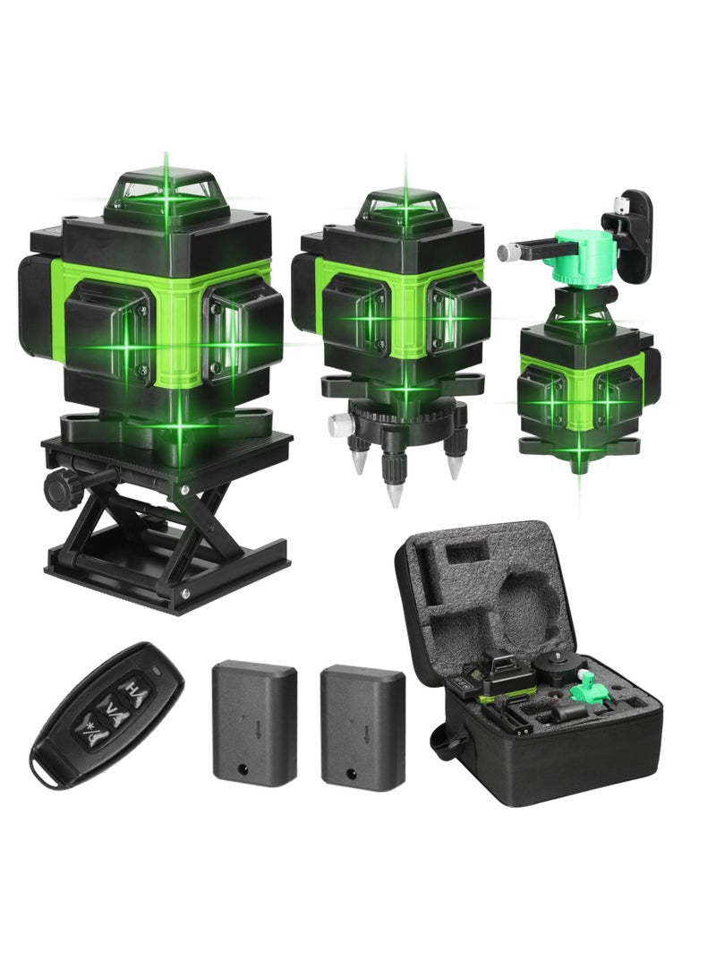 Kiboule Multifunctional 4D 16 Lines Laser Level 3° Self-leveling Machine USB Rechargeable Lithium Battery Leveling Tool with Vertical Horizontal Tilt Lines - Image 1