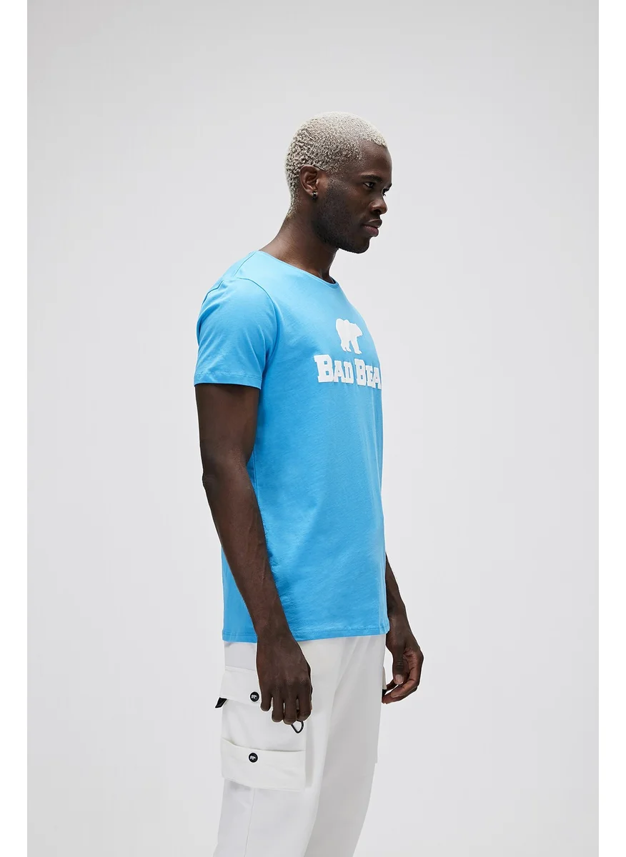 باد بير Crew Neck Blue Men's T-Shirt