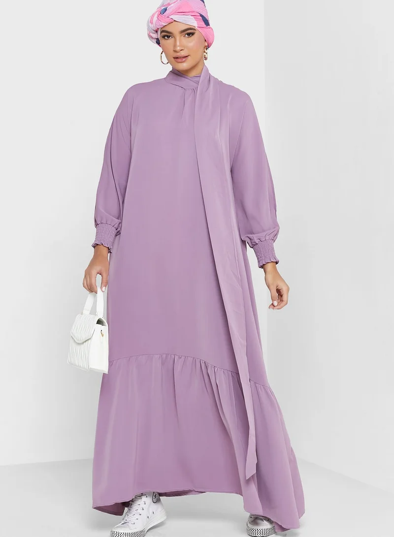 Khizana High Neck Belted Dress