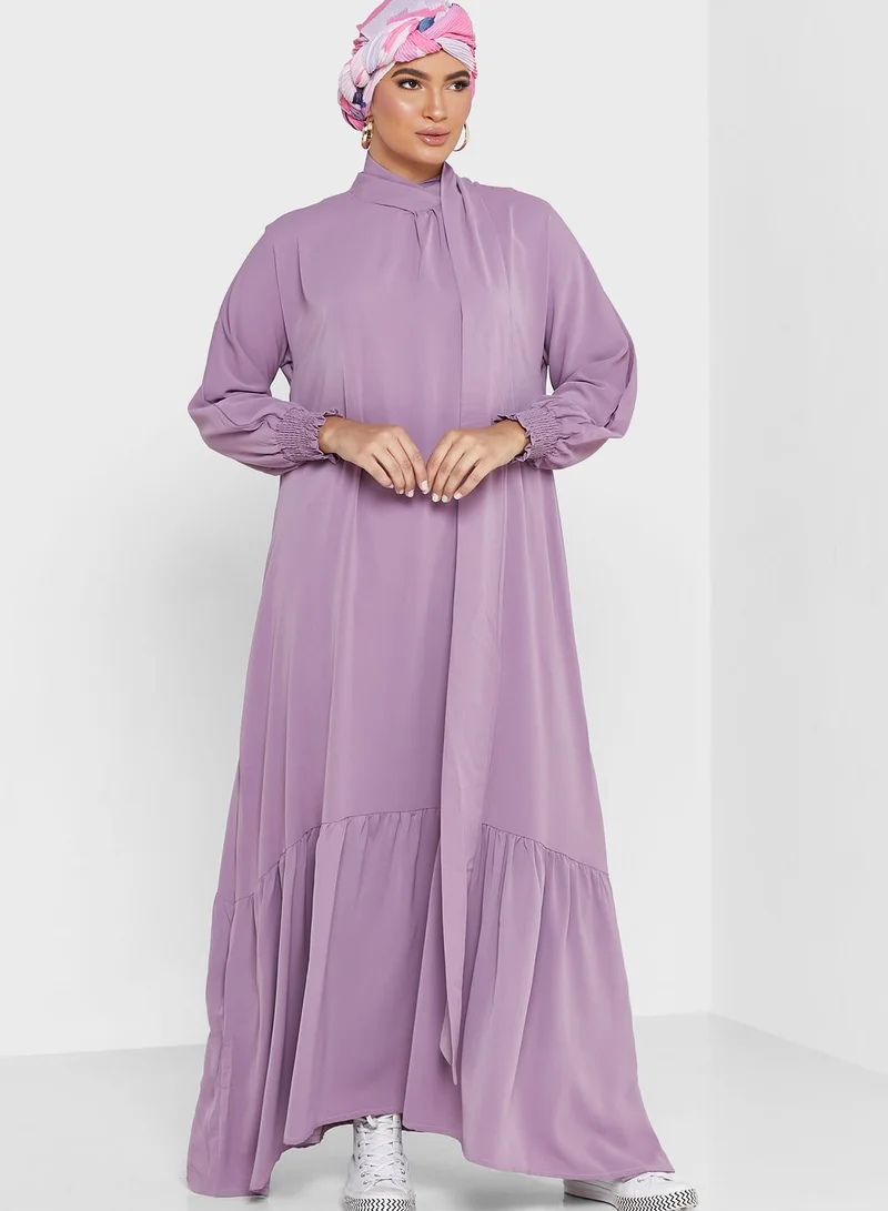 Khizana High Neck Belted Dress