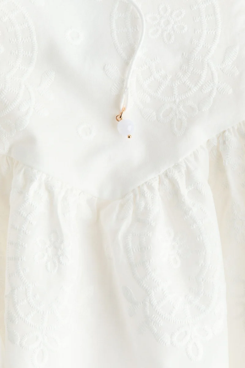 H&M Embroidered flared-skirt dress