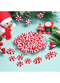 obmwang obmwang 80Pcs Christmas Candy Cane Ornaments Red and White Candy Decorations Christmas Tree Hanging Peppermint Ornaments for Holiday Party Decoration DIY Crafts, 2.5cm  - Image 4