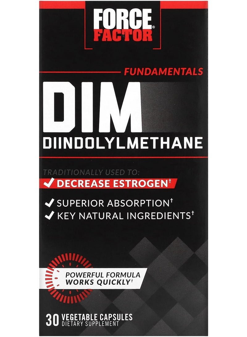 Force Factor Fundamentals DIM Diindolylmethane 30 Vegetable Capsules