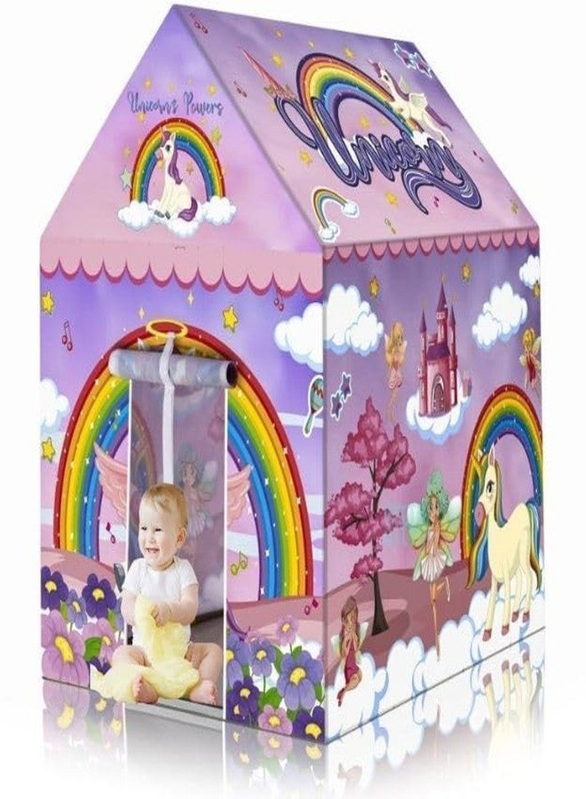 ZIPRON Play Tent House for Kids 2 to 8 Years Boys Girls Foldable Lightweight Indoor Outdoor Children Toy Tent Colorful Kids Playhouse for Home Birthday Gift (Unicorn Theme Play Tent House) - Image 1