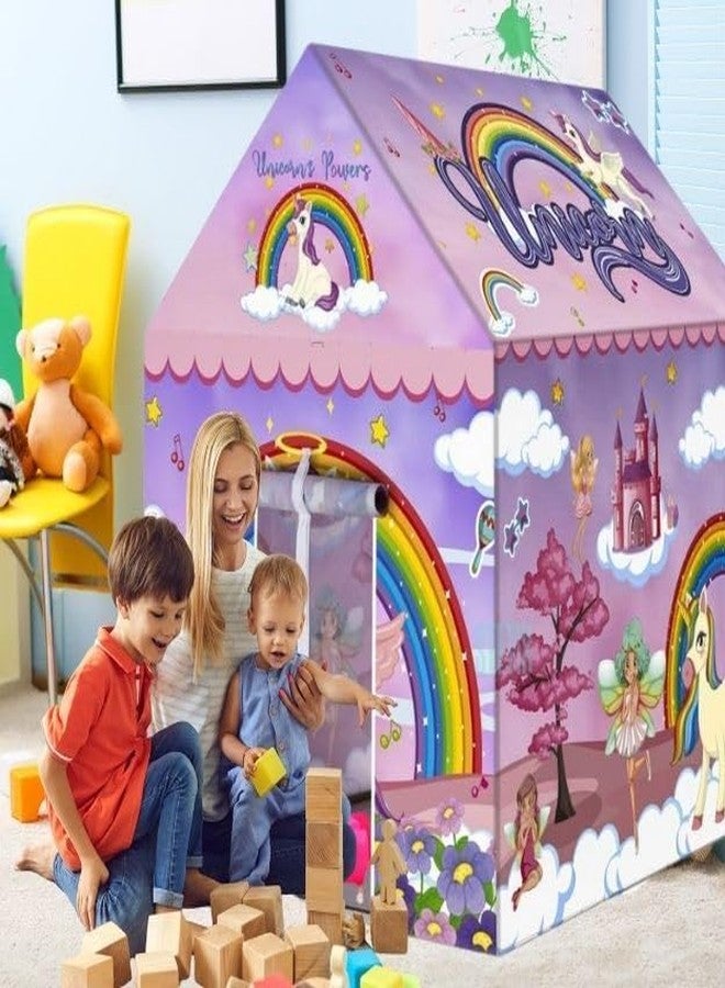 ZIPRON Play Tent House for Kids 2 to 8 Years Boys Girls Foldable Lightweight Indoor Outdoor Children Toy Tent Colorful Kids Playhouse for Home Birthday Gift (Unicorn Theme Play Tent House) - Image 2