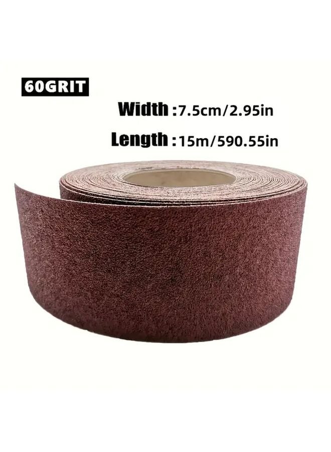 60 Grits Aluminum Oxide Abrasive Sandpaper Roll 2 95inch X 590 55inch For Metal Wood Furniture - Image 3