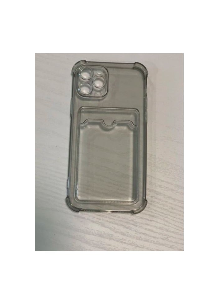 iPhone, 15, 15 plus, 15pro, 15pro max, transparent black cover with card holder - Image 3