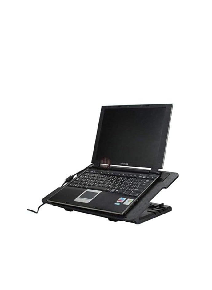 Generic Best 2 USB Port Cooling Pad Macbook And Laptop With LED Light Cooler Fan Stand Black Color (awd)  - Image 2