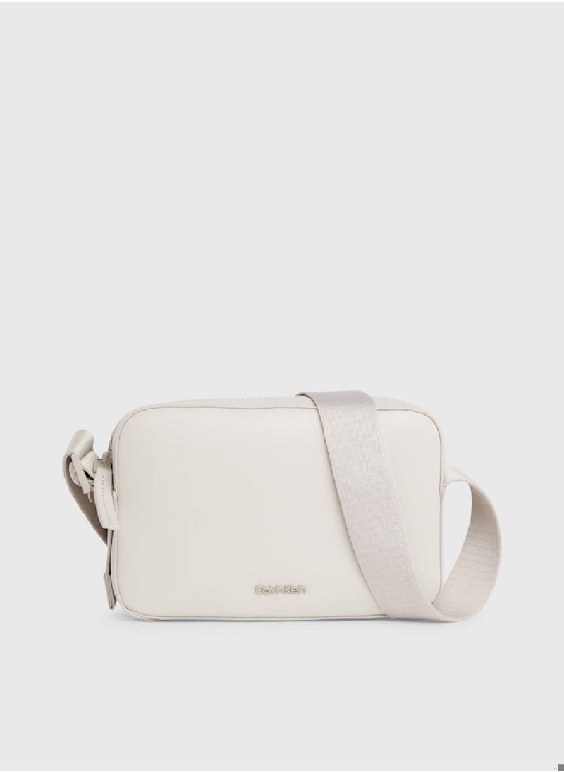 CALVIN KLEIN - Men's Crossbody Bag - Polyester, White - Image 1