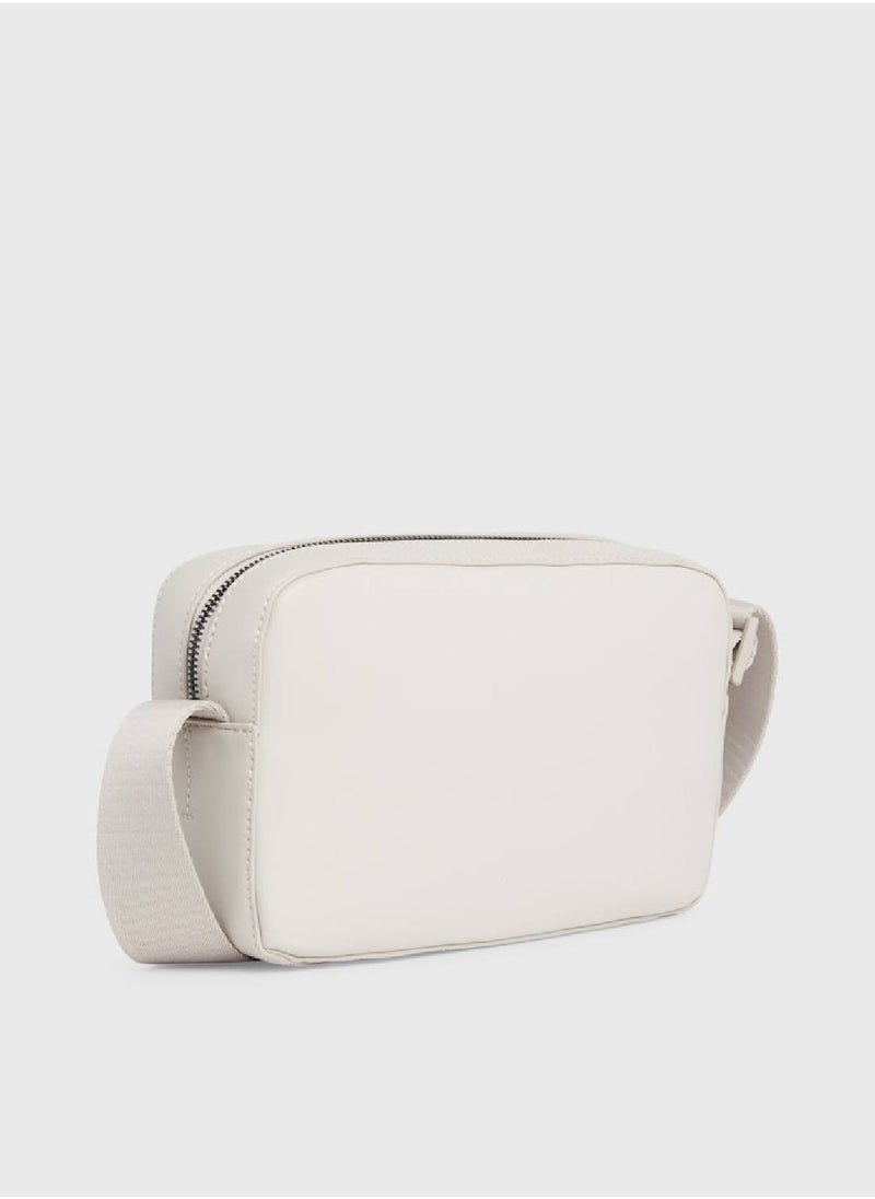 CALVIN KLEIN - Men's Crossbody Bag - Polyester, White - Image 1