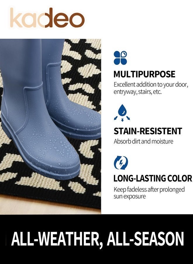 kadeo Door Mat Indoor Entrance, Large Welcome Mat Outdoor, Non Slip Front Dirt Trapping Door Mat Entryway Mats, Rubber Floor Mats, Low-Profile Shoe Matt, Outside Doormat 90*60CM - Image 4