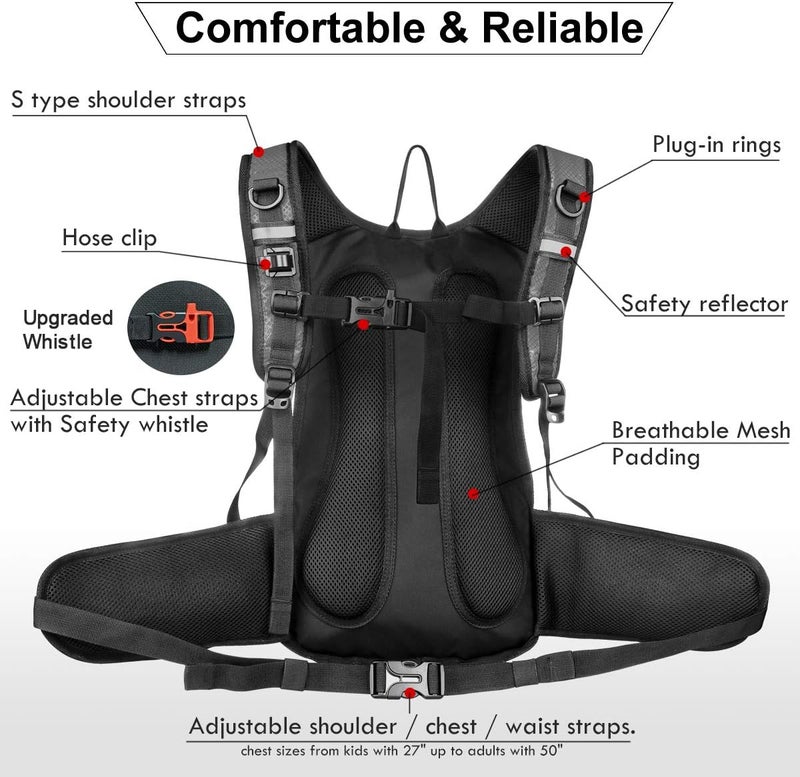 Mothybot Hydration Pack, Insulated Hydration Backpack with 2L BPA Free Water Bladder and Storage, Hiking Backpack for Men, Women, Kids for Running, Cycling, Camping - Keep Liquid Cool up to 5 Hours - Image 4