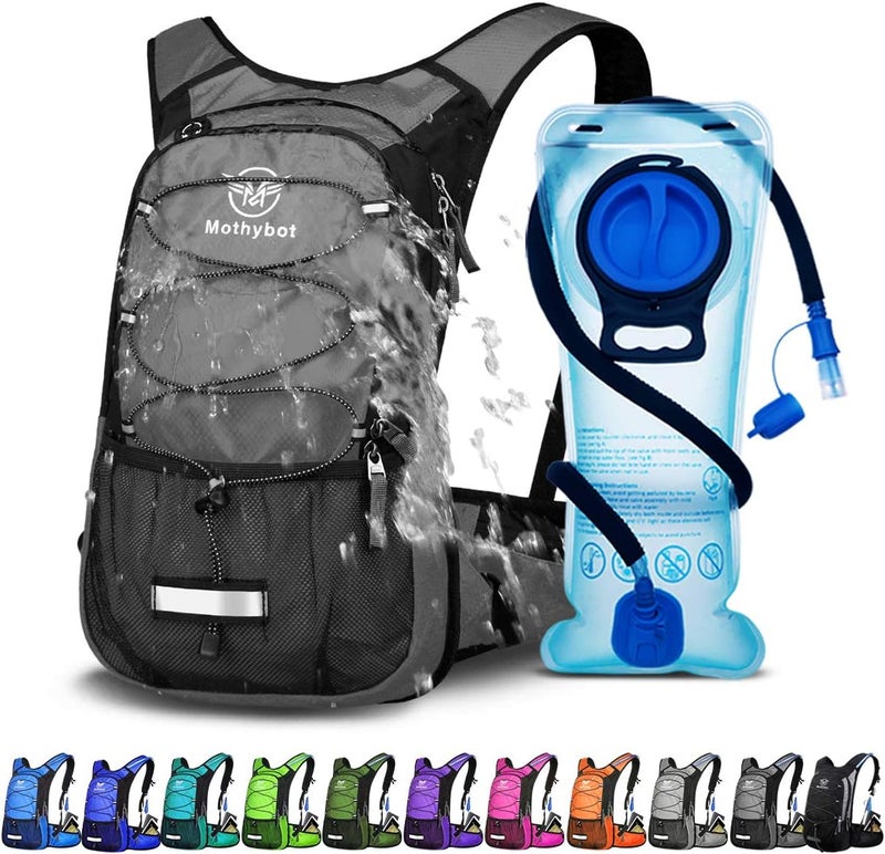 Mothybot Hydration Pack, Insulated Hydration Backpack with 2L BPA Free Water Bladder and Storage, Hiking Backpack for Men, Women, Kids for Running, Cycling, Camping - Keep Liquid Cool up to 5 Hours - Image 1