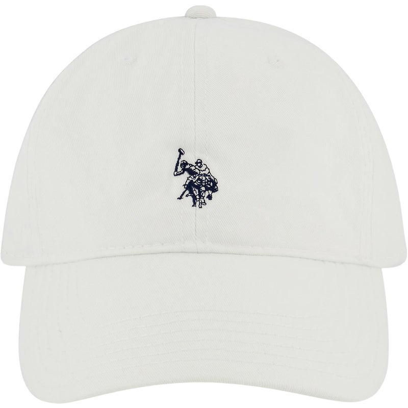 U.S. Polo Assn. Baseball Cap, 100% Cotton Adjustable Dad Hat with Small Pony Logo, White, One Size - Image 1
