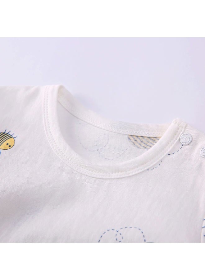 PureBorn (9-12 Months) - Newborn Baby Short Sleeve Bodysuit Cute Bees Romper Outfits for Baby Boys and Girls Summer - Image 3