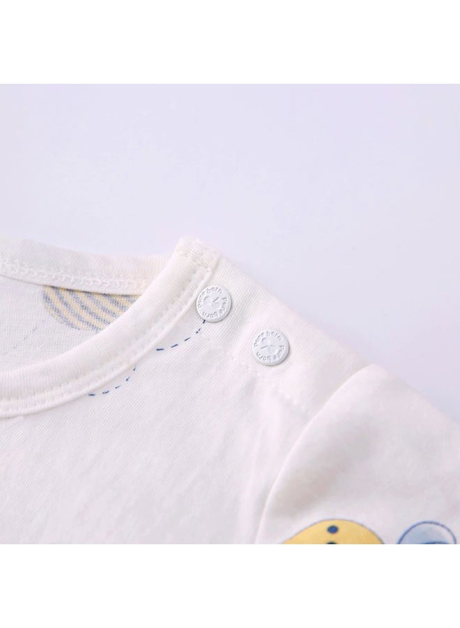 PureBorn (9-12 Months) - Newborn Baby Short Sleeve Bodysuit Cute Bees Romper Outfits for Baby Boys and Girls Summer - Image 4