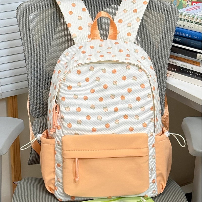 Fruit Print Student Backpack for Teen Girls, Cute Lightweight Travel Daypack - Image 1