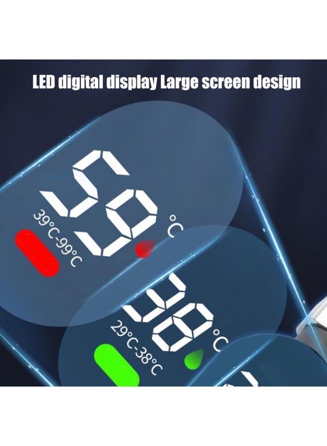 كيمايا مقياس حرارة رقمي للاستحمام بتقنية LED، مقياس حرارة الماء الذكي، جهاز مراقبة درجة حرارة الماء الرقمي، جهاز فحص درجة الحرارة الآمن للعائلة (لون جرافيت) - Image 4