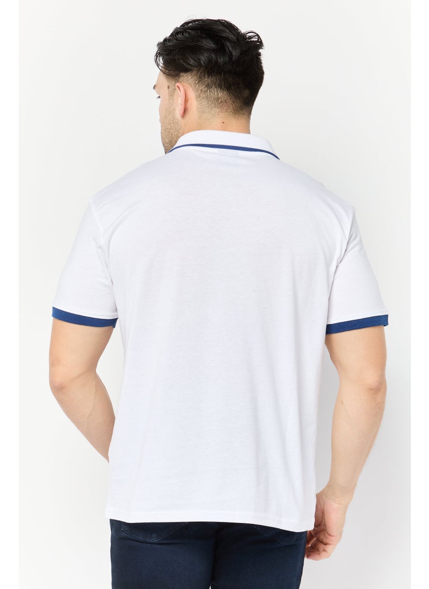 Paul Frank - Men Regular Fit Brand Logo Short Sleeves Polo Shirt, White - Image 1