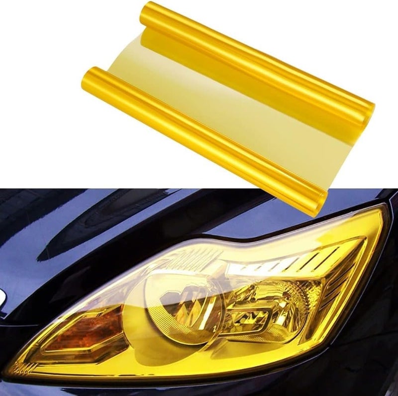 Vadda Yellow Smoke Headlight & Tail Light Tint Film, Self-Adhesive Vinyl for Fog & Sidemarker Lights (12 x 50 Inch) Peel & Stick - Image 2