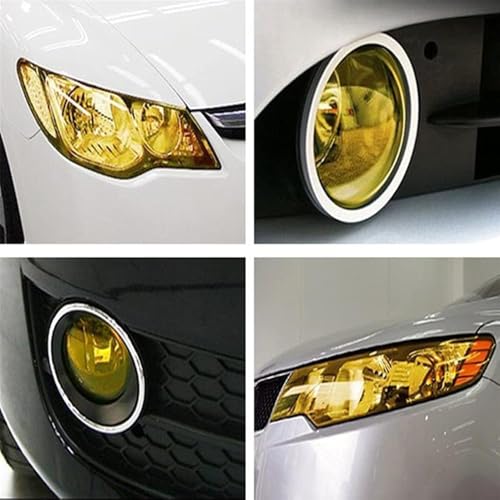 Vadda Yellow Smoke Headlight & Tail Light Tint Film, Self-Adhesive Vinyl for Fog & Sidemarker Lights (12 x 50 Inch) Peel & Stick - Image 3