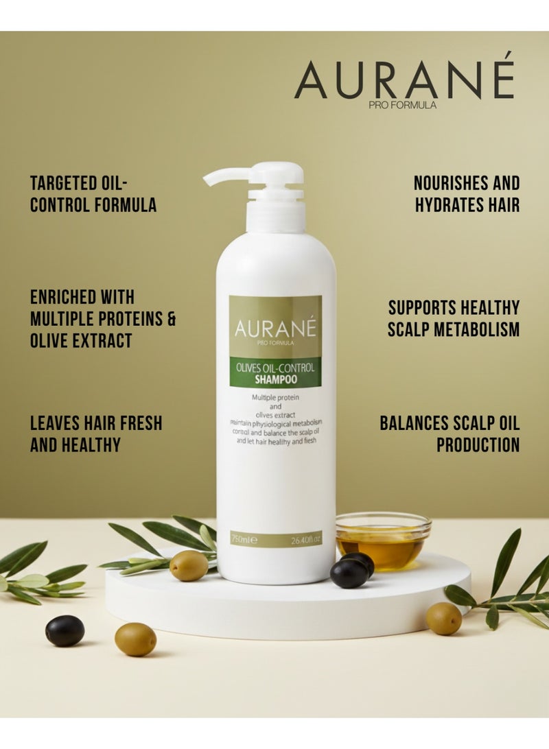 AURANE Olives Oil Control Shampoo 750ml- Professional Hair Care for Oil Control- Balancing and Purifying Formula- Cleanses and Refreshes Scalp- Helps Reduce Excess Oil- Nourishes Strengthens Hair - Image 2