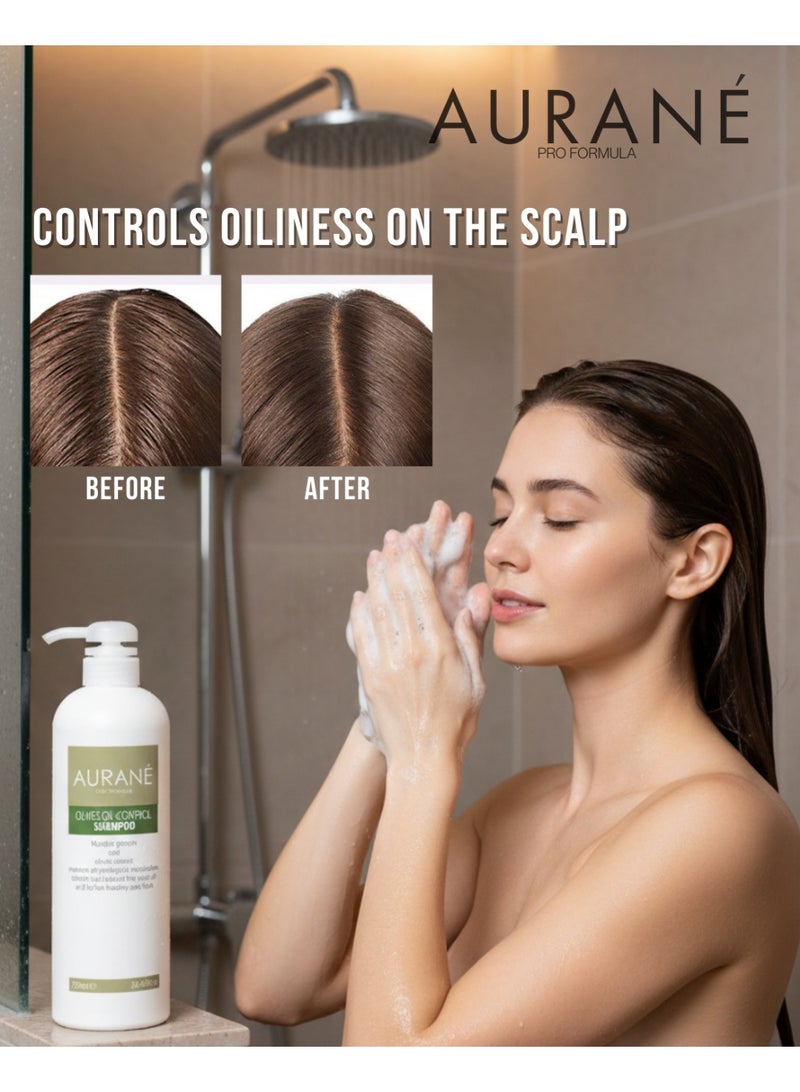AURANE Olives Oil Control Shampoo 750ml- Professional Hair Care for Oil Control- Balancing and Purifying Formula- Cleanses and Refreshes Scalp- Helps Reduce Excess Oil- Nourishes Strengthens Hair - Image 3